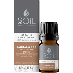 Organic Sandalwood Essential Oil (Santalum Spicatum) 2.5ml